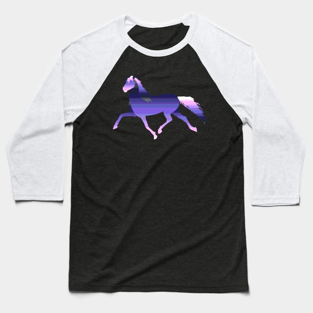 Retro Horse Baseball T-Shirt by D. Fillz